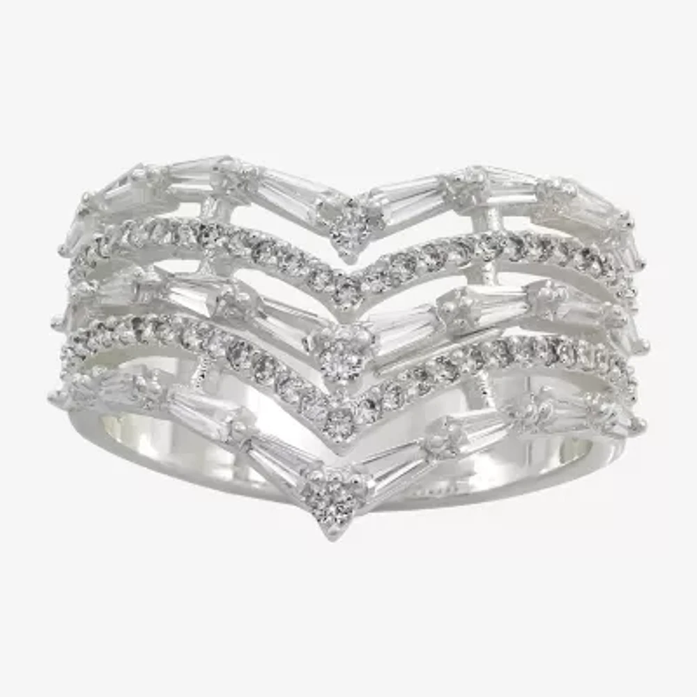 Sparkle Allure Cubic Zirconia Pure Silver Over Brass Band
