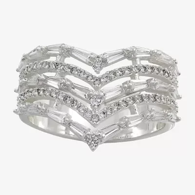 Sparkle Allure Cubic Zirconia Pure Silver Over Brass Band