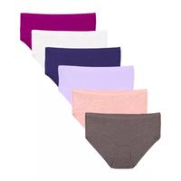 Fruit of the Loom Ladies Ultra Soft 6 Pack Multi-Pack Hipster Panty 6dpusp1