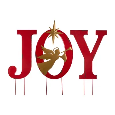 Glitzhome Metal Joy Angel Not Applicable Holiday Yard Art