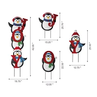 Glitzhome Penguin Joy Christmas Yard Art