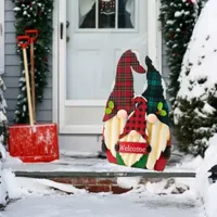 Glitzhome Gnome Family Christmas Holiday Yard Art