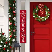 Glitzhome Lighted Wooden Pet Christmas Christmas Porch Sign