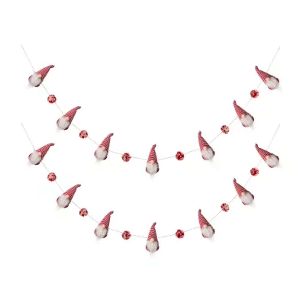 Glitzhome 2pc Gnome Indoor Christmas Garland