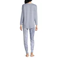 Jaclyn Cozy Luxe Womens Long Sleeve 2-pc. Pajama Sets