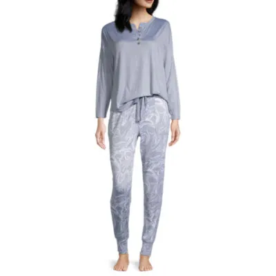Jaclyn Cozy Luxe Womens Long Sleeve 2-pc. Pajama Sets