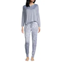 Jaclyn Cozy Luxe Womens Long Sleeve 2-pc. Pajama Sets