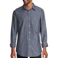 St. John's Bay Chambray Mens Slim Fit Long Sleeve Button-Down Shirt