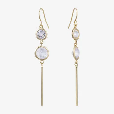 Sparkle Allure Crystal 14K Gold Over Brass Drop Earrings