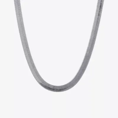 Silver Reflections Pure Silver Over Brass 16 Inch Herringbone Chain Necklace