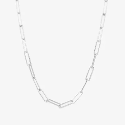 Pure Silver Over Brass Inch Link Chain Necklace