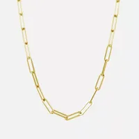 Silver Reflections 14K Gold Over Brass Inch Link Chain Necklace