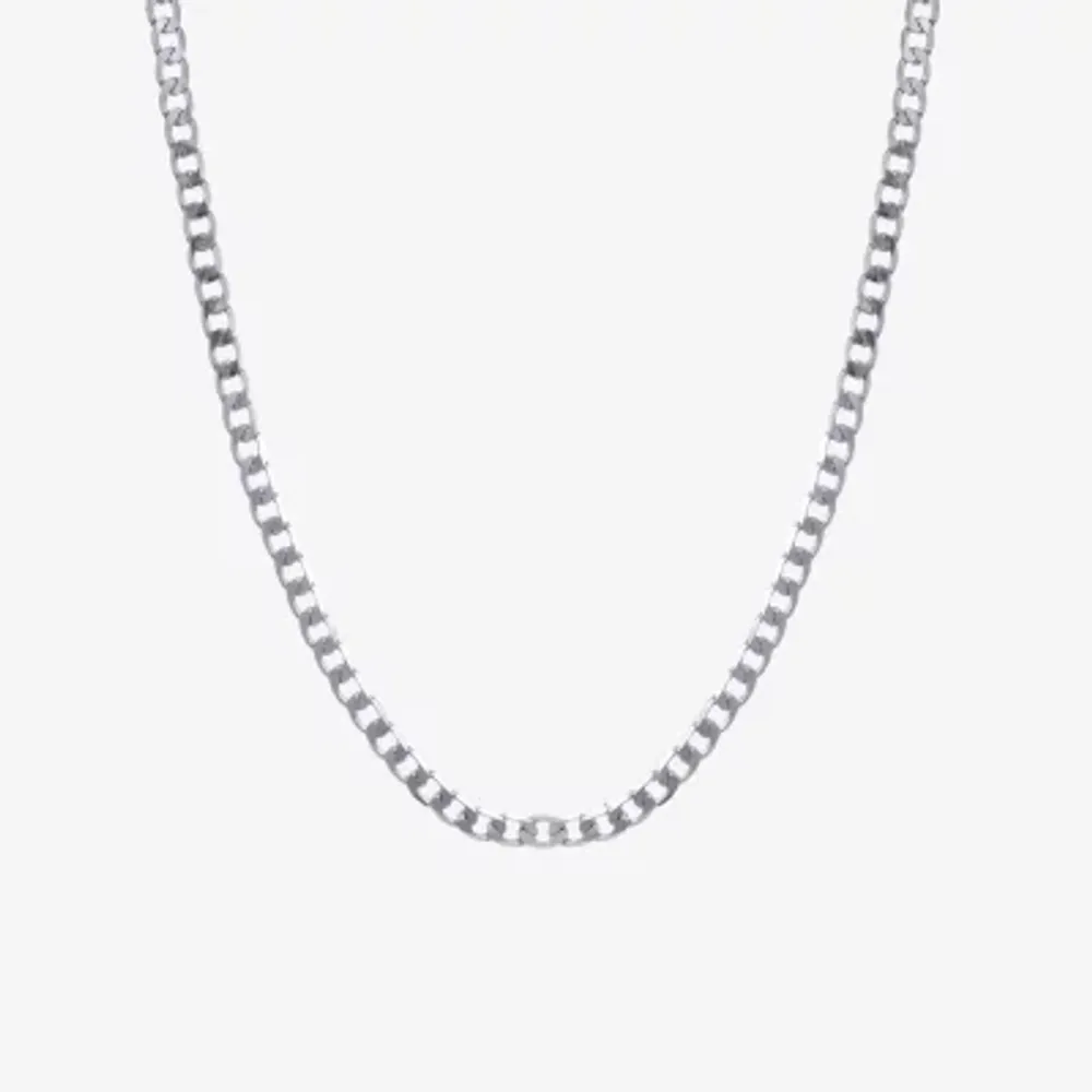 Silver Reflections Pure Silver Over Brass Inch Link Chain Necklace