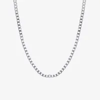 Silver Reflections Pure Silver Over Brass Inch Link Chain Necklace