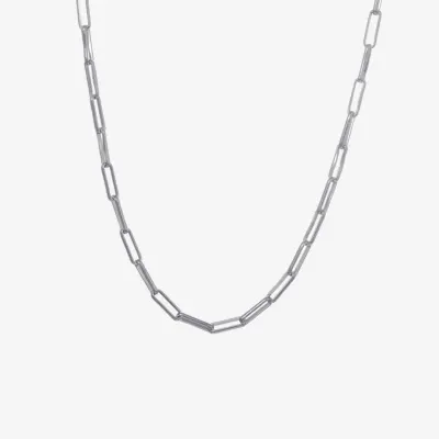 Silver Reflections Pure Silver Over Brass 18 Inch Link Chain Necklace