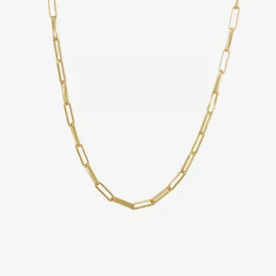 Silver Reflections Womens 14K Gold Over Brass 18 Inch Link Chain Necklace