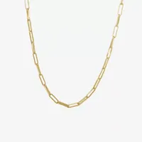 Silver Reflections Womens 14K Gold Over Brass 18 Inch Link Chain Necklace