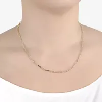 Silver Reflections Womens 14K Gold Over Brass 18 Inch Link Chain Necklace
