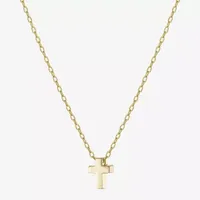 Silver Treasures 14K Gold Over Silver 16 Inch Cable Cross Pendant Necklace
