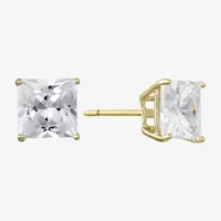 Silver Treasures Cubic Zirconia 14K Gold Over Silver 7.8mm Stud Earrings