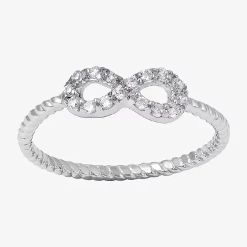 Silver Treasures Cubic Zirconia Sterling Silver Band