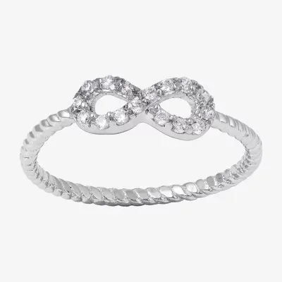 Silver Treasures Cubic Zirconia Sterling Silver Band