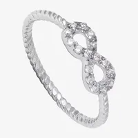 Silver Treasures Cubic Zirconia Sterling Silver Band