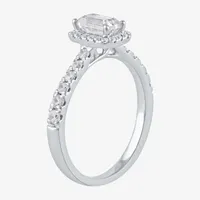 Certified (F / Si1) Womens / CT. T.W. Lab Grown White Diamond 10K Gold Side Stone Halo Engagement Ring