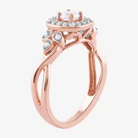 Certified (F / Si1) Womens 3/8 CT. T.W. Lab Grown White Diamond 10K Rose Gold Cushion Halo Engagement Ring