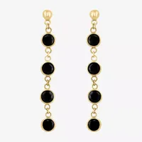 Effy  Genuine Black Onyx 14K Gold Round Drop Earrings