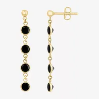 Effy  Genuine Black Onyx 14K Gold Round Drop Earrings