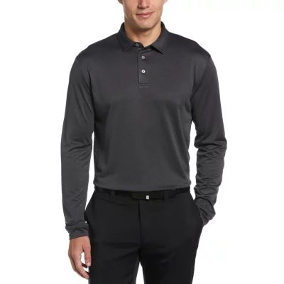 PGA TOUR Yes Mens Classic Fit Long Sleeve Polo Shirt