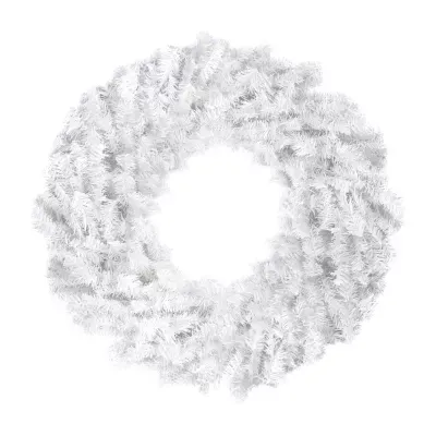 White Canadian Pine Artificial Christmas Wreath  24-Inch  Unlit