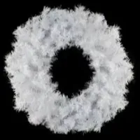 White Canadian Pine Artificial Christmas Wreath  24-Inch  Unlit