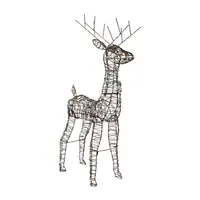 45.5'' LED Lighted Rattan Deer Outdoor Christmas Decoration