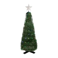 4' Green Color Changing Multiple Function Pop Up Artificial Outdoor Christmas Tree