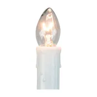 10ct White C7 Candle Pathway Markers Christmas Lights  8'' White Wire