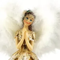 10'' Gold and White Angel Christmas Tree Topper  Unlit