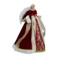 18'' Red and Gold Angel in a Dress Christmas Tree Topper - Unlit