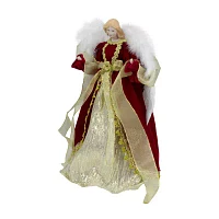 14'' Red and Gold Traditional Angel Christmas Tree Topper - Unlit