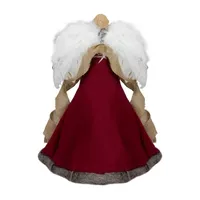 18'' Green and Brown Angel in a Dress Christmas Tree Topper - Unlit