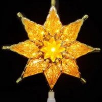 8'' Amber Mosaic Star Christmas Tree Topper - Clear Lights