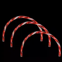 Set of 3 Candy Cane Arch Outdoor Christmas Pathway Markers