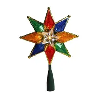 8'' Lighted Multi Color 8-Point Star Christmas Tree Topper - Clear Lights