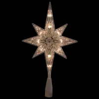 10'' Lighted Faceted Star of Bethlehem Christmas Tree Topper  Clear Lights