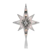 10'' Lighted Faceted Star of Bethlehem Christmas Tree Topper  Clear Lights