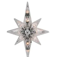 10'' Lighted Faceted Star of Bethlehem Christmas Tree Topper  Clear Lights