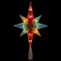 10.75'' Multi Colored Faceted Star of Bethlehem Christmas Tree Topper  Clear Lights