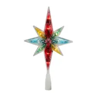 10.75'' Multi Colored Faceted Star of Bethlehem Christmas Tree Topper  Clear Lights