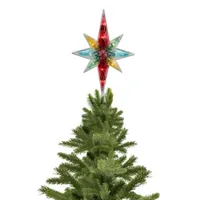 10.75'' Multi Colored Faceted Star of Bethlehem Christmas Tree Topper  Clear Lights